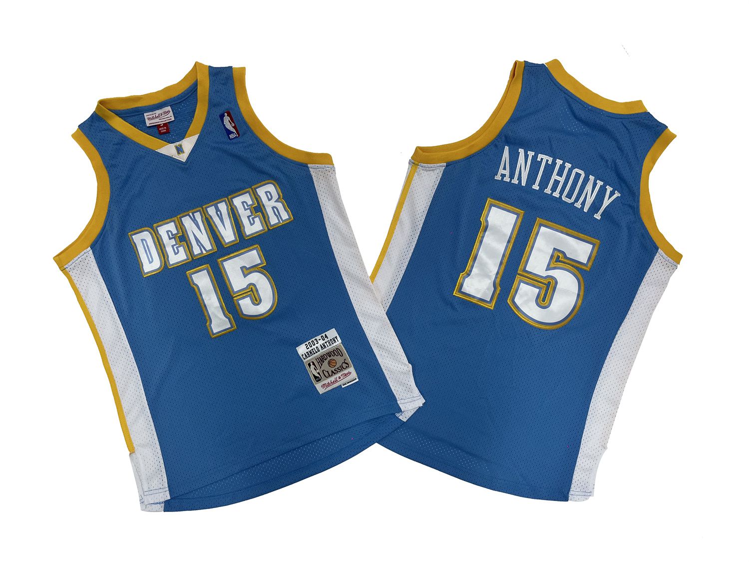 Men Denver Nuggets #15 Anthony Light Blue Throwback NBA Jersey